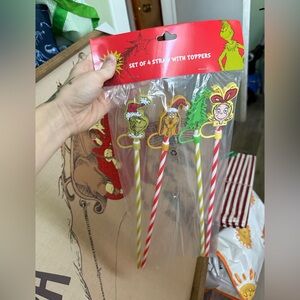Bioworld Grinch Character Straws - Red, Yellow, Green
